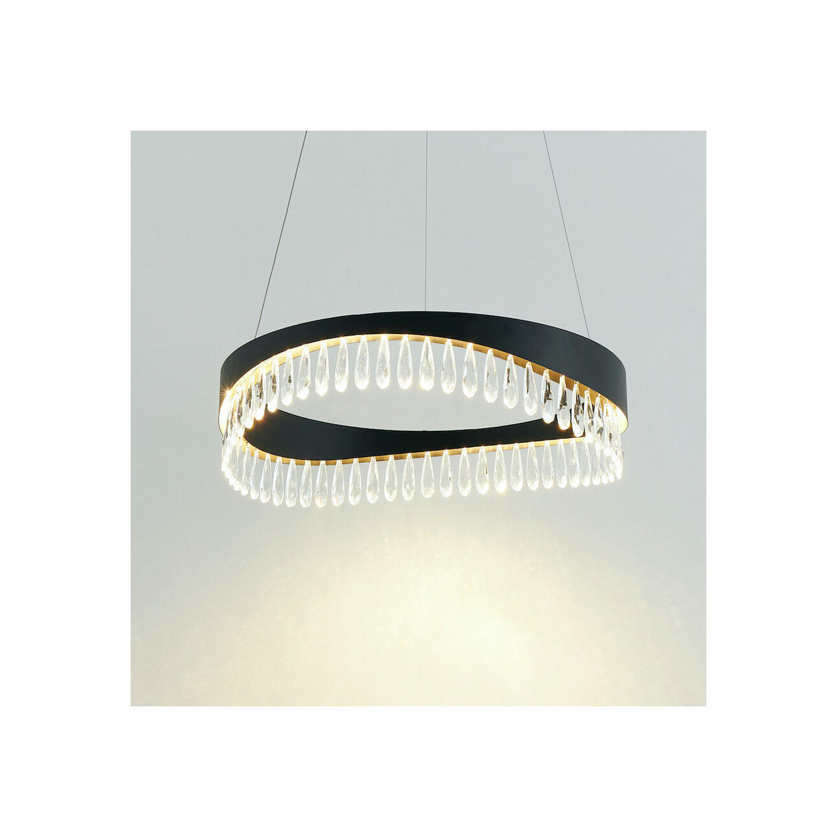 HÄNGELEUCHTE Capilano, Schwarz, 60cm - Schwarz, Glas (60/60/16cm) - KOSILUM