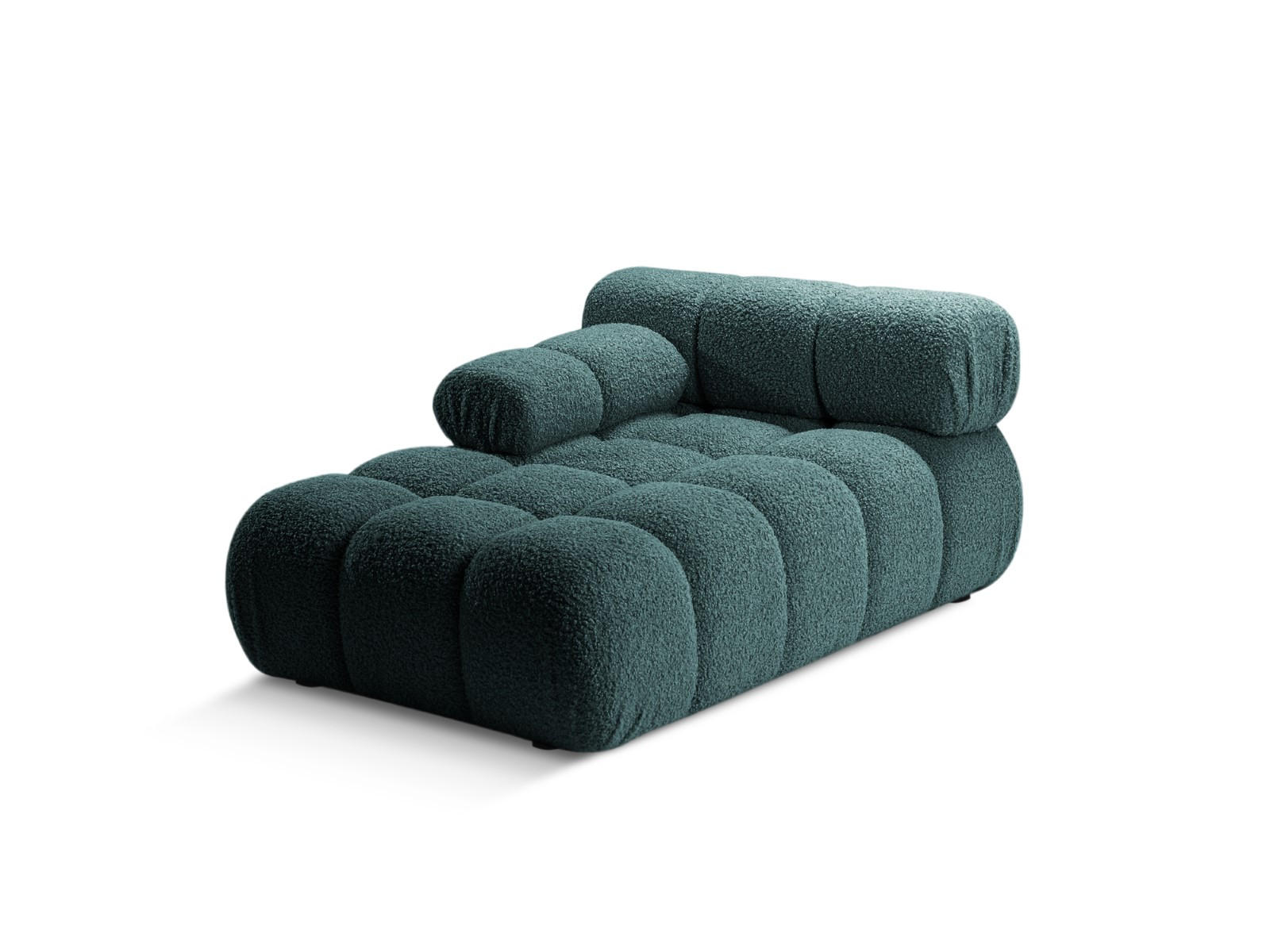CHAISELONGUE links Bellis aus Boucle petrol - Petrol, Textil (94/70/155cm) - Micadoni