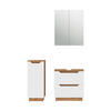 BADMÖBEL-SET Lotta Eiche/Weiß mit Kachelstruktur 3 Teile - Eichefarben/Weiß, Holzwerkstoff (59.8/62.5/32cm) - Vicco