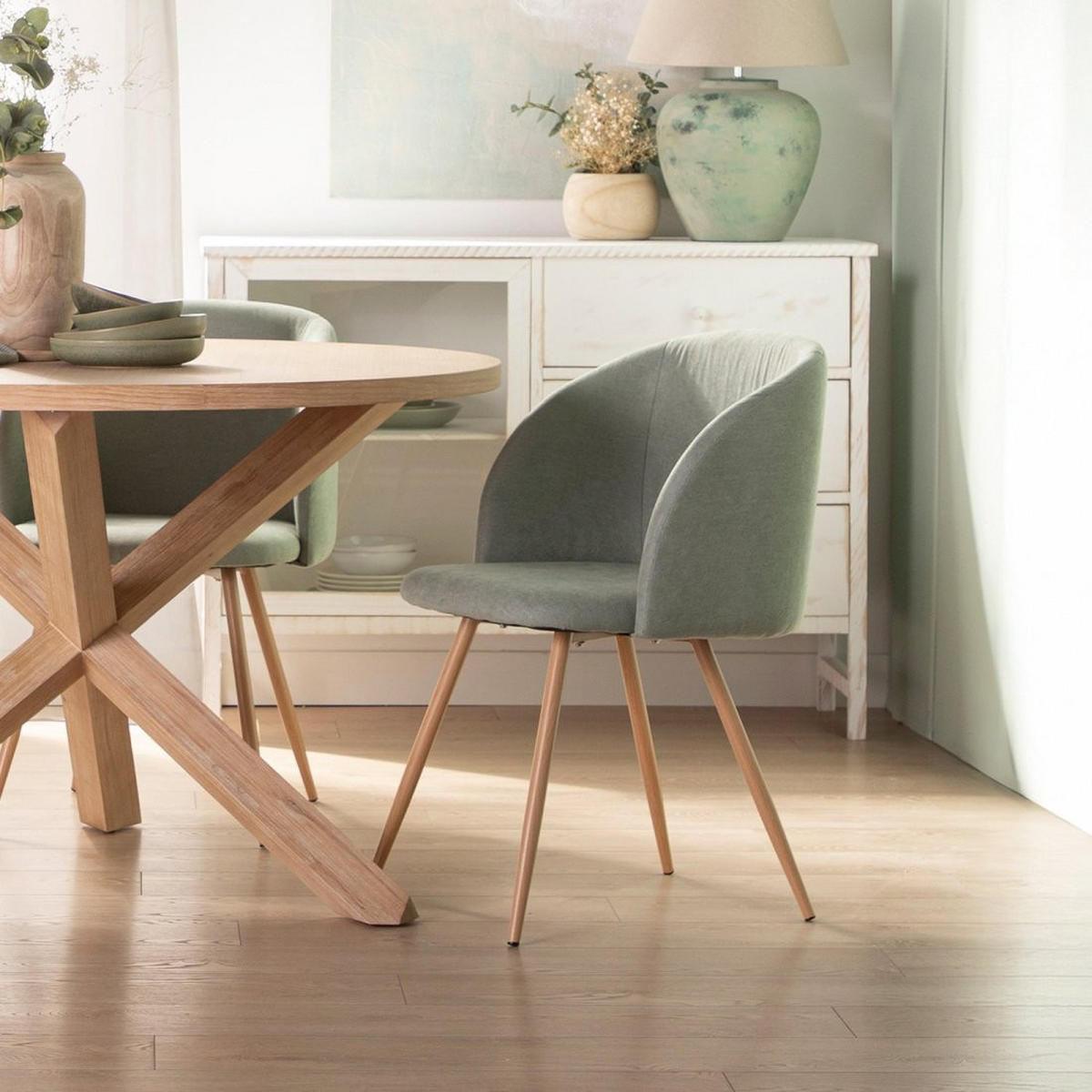 ESSZIMMERSTUHL Scot Grün 54 cm x 82 cm - Grün, Textil (54/82/48cm)