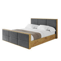 POLSTERBETT mit Bettkasten, Fußteil und Lattenrost, Boxbett mit Matratze H3/H4 - ENZO1-Z 180x200 Dunkelgrau - Anthrazit, Holzwerkstoff/Textil (180/200cm) - ALTDECOR