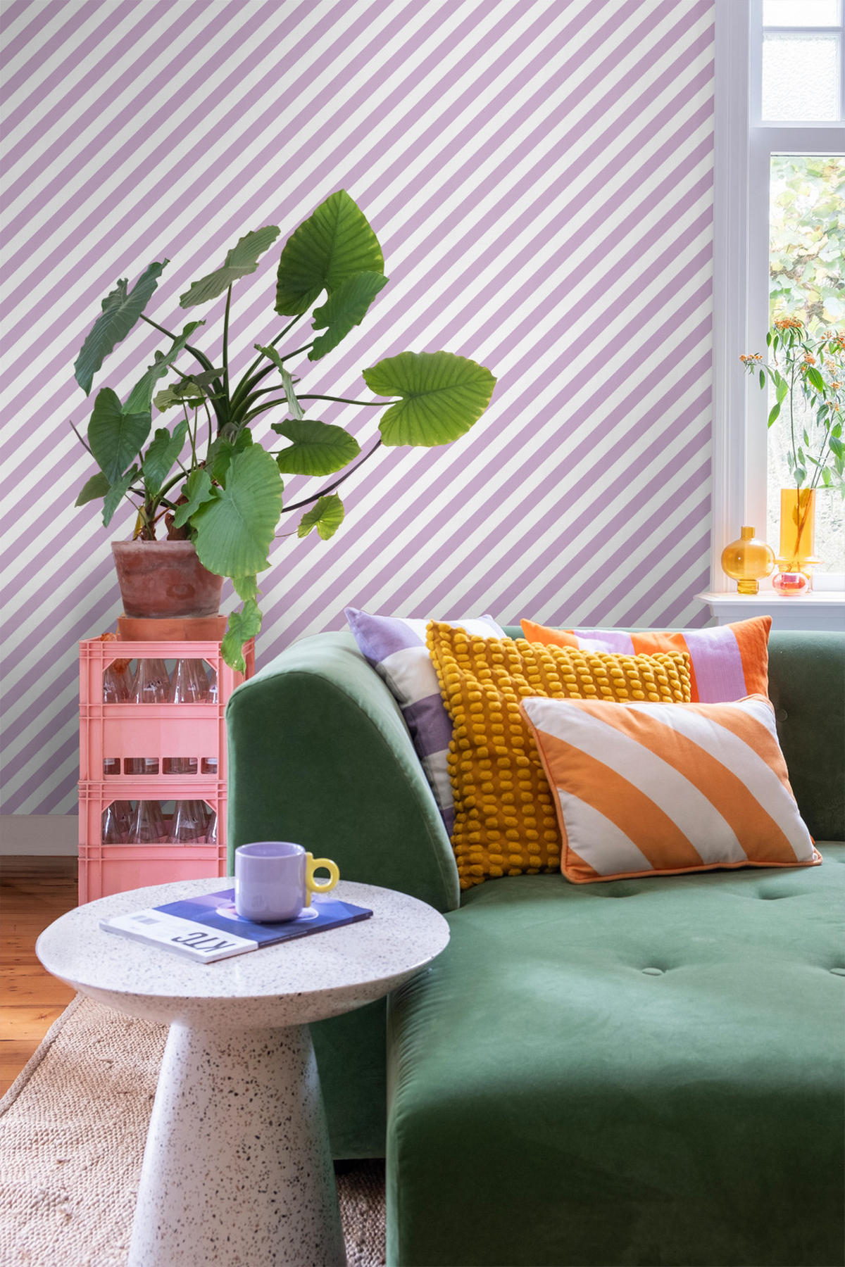 TAPETE Streifen 53 cm x 10.05 m - Lila, Papier (53/1000cm) - ESTAhome