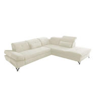 ECKSOFA mit Schlaffunktion und verstellbaren Kopflehnen - Chromfarben/Silberfarben, Textil/Metall (245/275cm) - ed exciting design