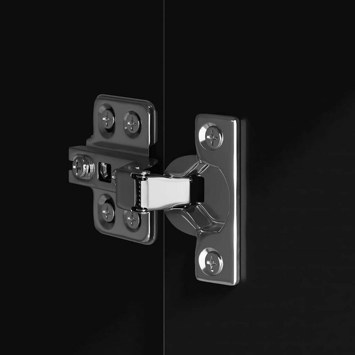 SIDEBOARD mit Schublade und Schrank mit Türen, 60/30/75 cm, aus Holzwerkstoff, in Schwarz - Schwarz/Grau, Holz/Metall (60/75/30cm) - vidaXL