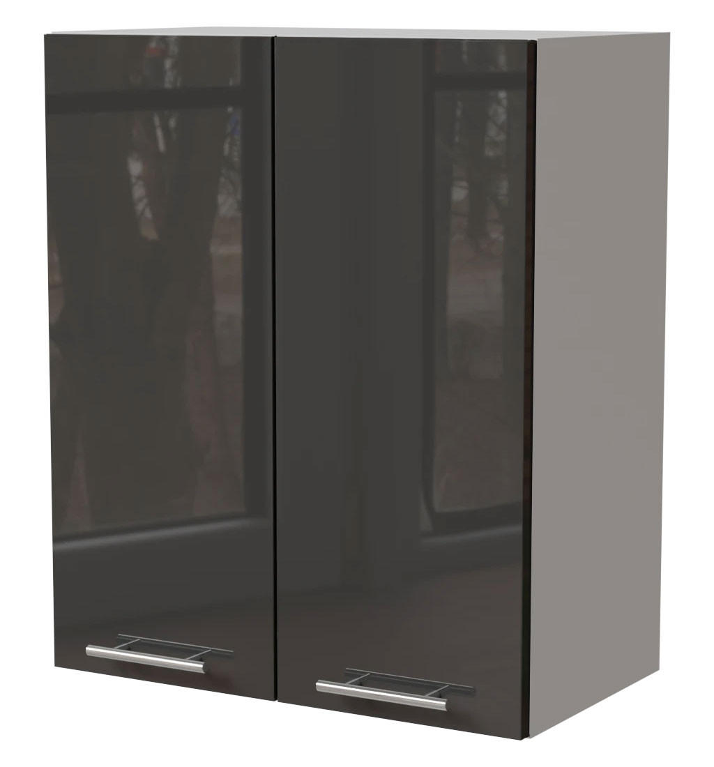 KÜCHENHÄNGESCHRANK Essen W3/60 Graphit Hochglanz / Weiß Matt 60 / 32,5 / 72cm - Graphitfarben/Weiß, Holz/Holzwerkstoff (60/72/32.5cm) - Feldmann-Wohnen