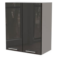 KÜCHENHÄNGESCHRANK Essen W3/60 Graphit Hochglanz / Weiß Matt 60 / 32,5 / 72cm - Graphitfarben/Weiß, Holz/Holzwerkstoff (60/72/32.5cm) - Feldmann-Wohnen