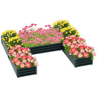 HOCHBEET-SET DE-12136 modulares 5er-Set aus Stahl, 121/116/31 cm Grün - Grün, Metall (245/31/242cm) - ComfortXL