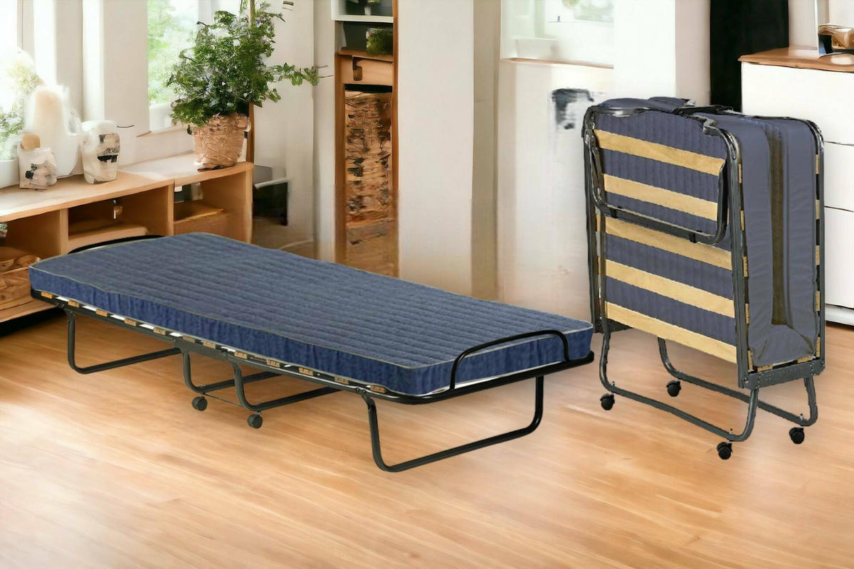 KLAPPBETT mit Matratze 80x190 - Schwarz, Holz (80/190cm) - Talamo Italia