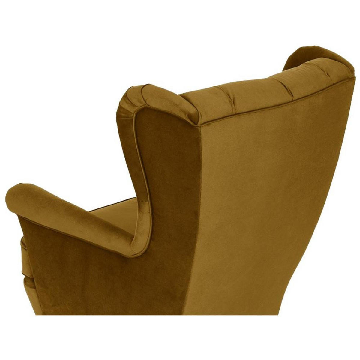 CHESTERFIELD-SESSEL Falco gelb mit Holzbeinen - Gelb/Buchefarben, Holz/Textil (82/102/92cm) - Beautysofa