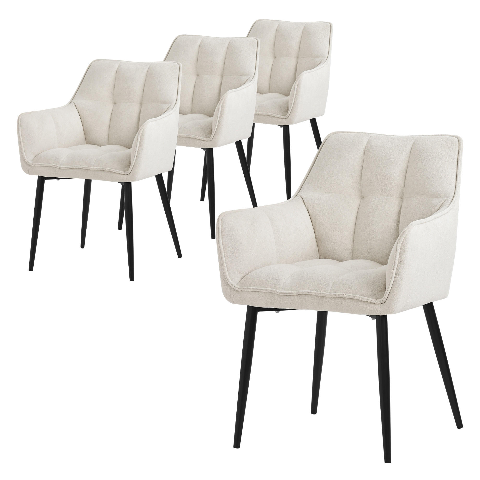 ML-DESIGN JÍDELNÍŽIDLA, SADA 4 KS, krémová froté látka