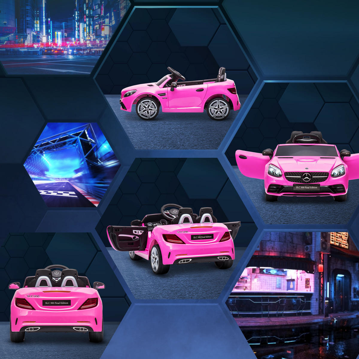 ELEKTRO-KINDERAUTO DE-13053 2,4G Fernbedienung Rosa - Pink, Kunststoff (107/62.5/44cm) - ComfortXL