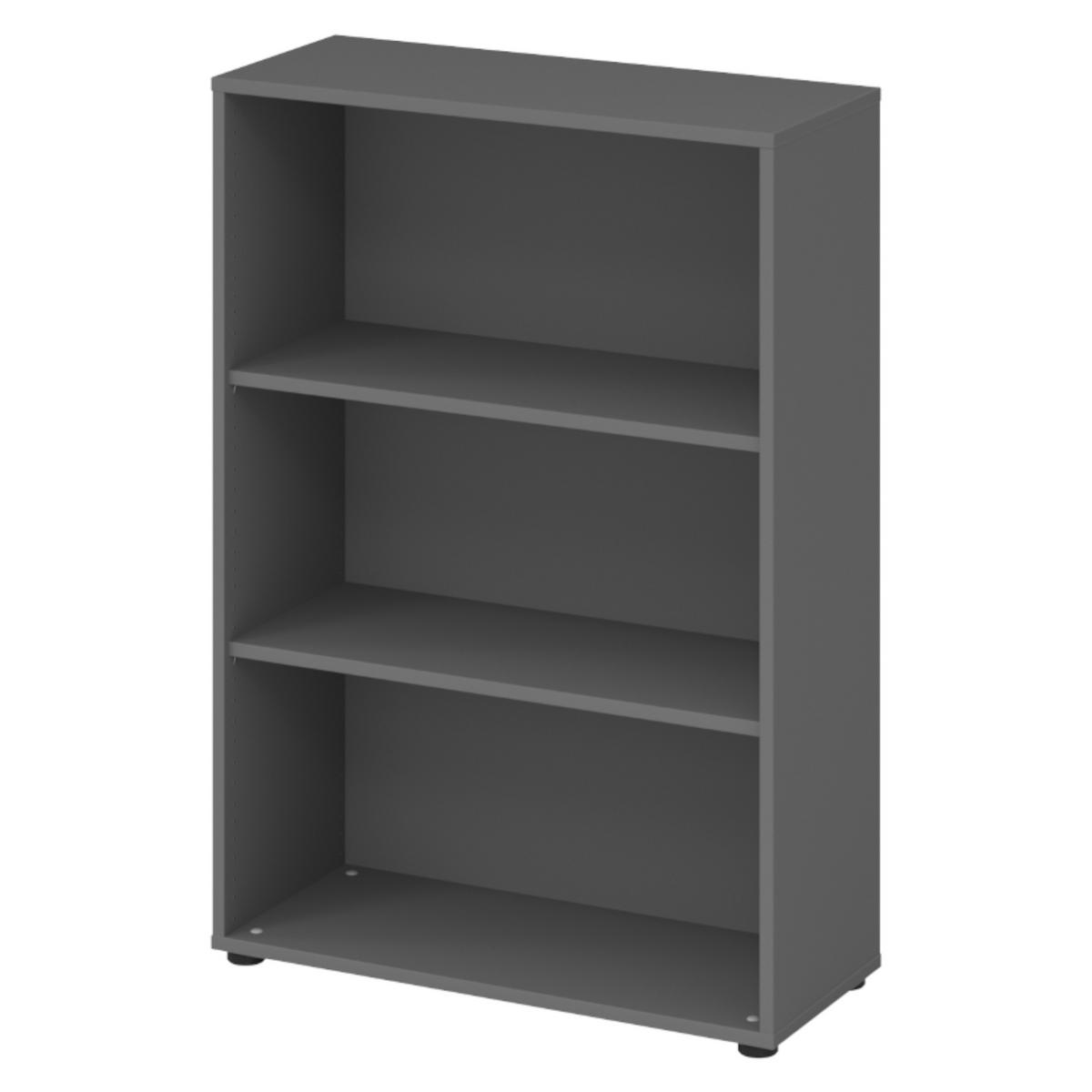 REGAL - 3 Ordnerhöhen 33/80/114,4 cm in Graphitfarben - Graphitfarben, Holzwerkstoff (80/114.4/33cm) - bümö