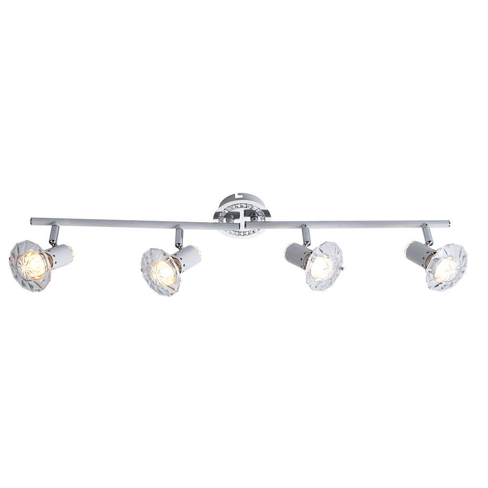 LED DECKENLEUCHTE Metall Silber Chrom Kristalle - Silberfarben, Metall (70/10/14.5cm) - Globo Lighting