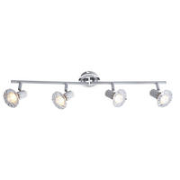 LED DECKENLEUCHTE Metall Silber Chrom Kristalle - Silberfarben, Metall (70/10/14.5cm) - Globo Lighting