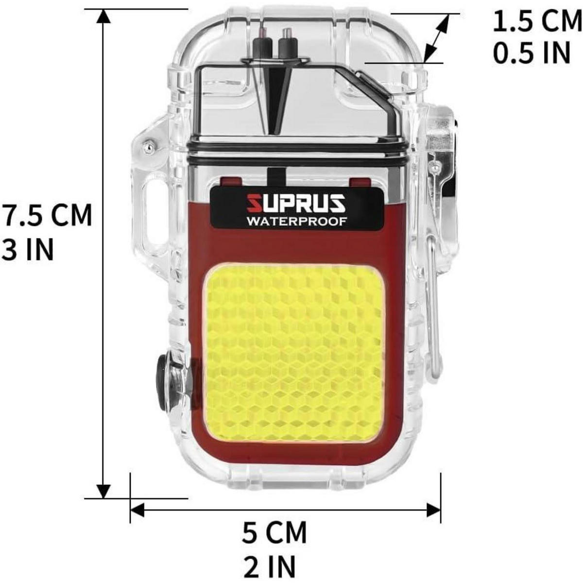 FEUERZEUG mit Taschenlampe und Pfeife Rot - Multicolor, Metall (3/1.5/7cm)