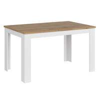 ESSTISCH DAMINO ausklappen, weiß/eiche wotan - Eiche Wotan/Weiß, Holz (86/135/78cm) - KONSIMO®