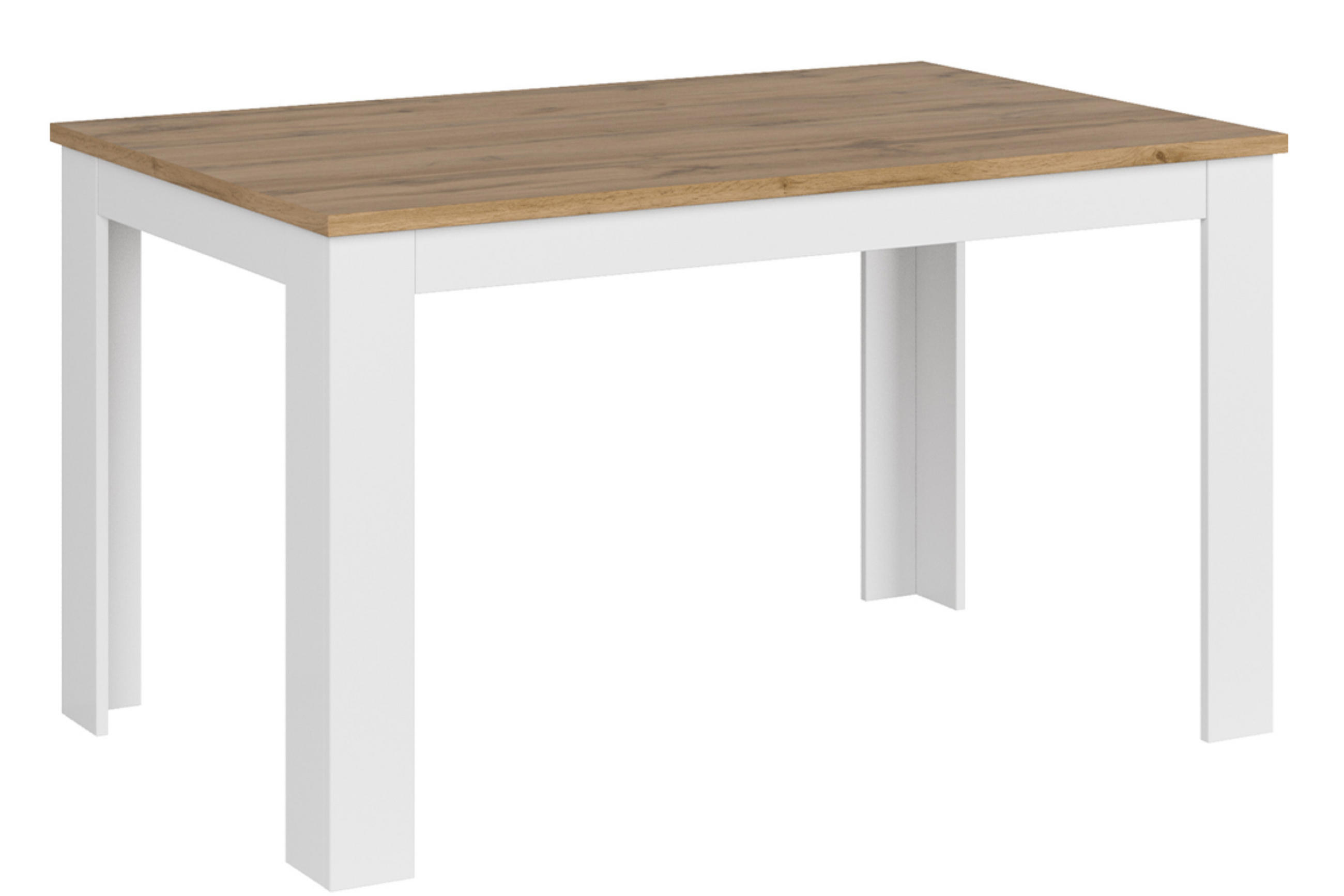 KONSIMO® ESSTISCH Weiß, Eiche Wotan 135cm × 86cm × 78cm