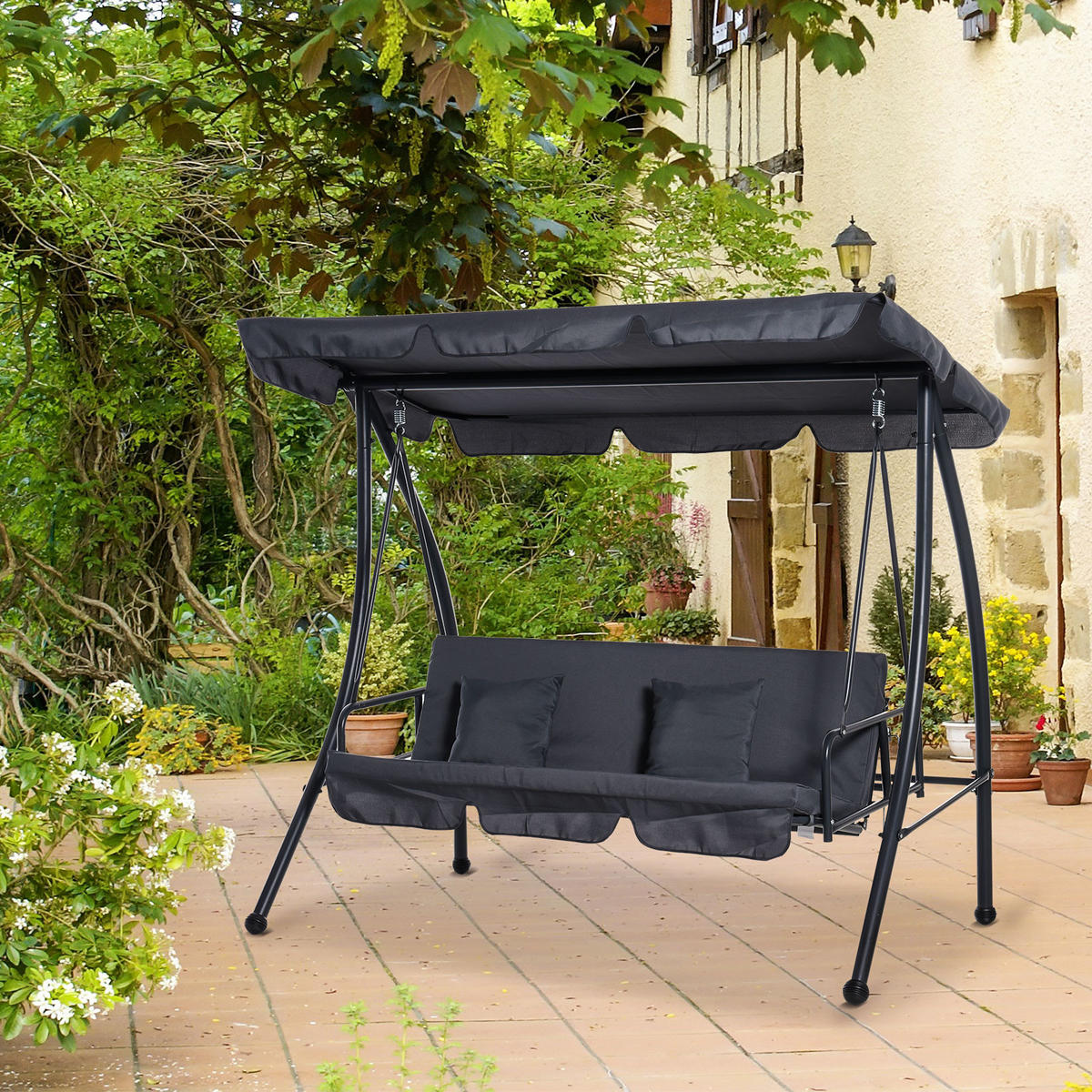HOLLYWOODSCHAUKEL DE-15238 Anthrazit - Dunkelgrau, Metall (125/170/200cm) - ComfortXL