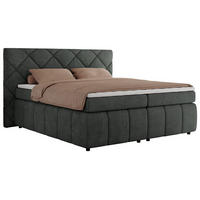 BOXBETT RITA 160/200 - Dunkelgrau Struktur - H3 - Dunkelgrau, Holz/Textil (160/200cm)