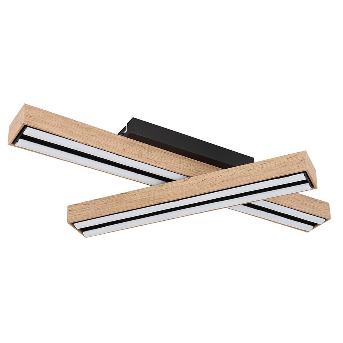 LED DECKENLEUCHTE Holzoptik Braun - Braun, Metall (51.5/36.5/11cm) - Globo Lighting