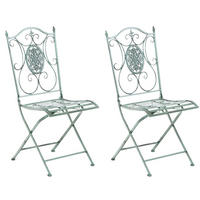 STÜHLE Sidan - 2er Set antik-grün - Grün, Metall (42/91.5/49cm) - TPFGarden