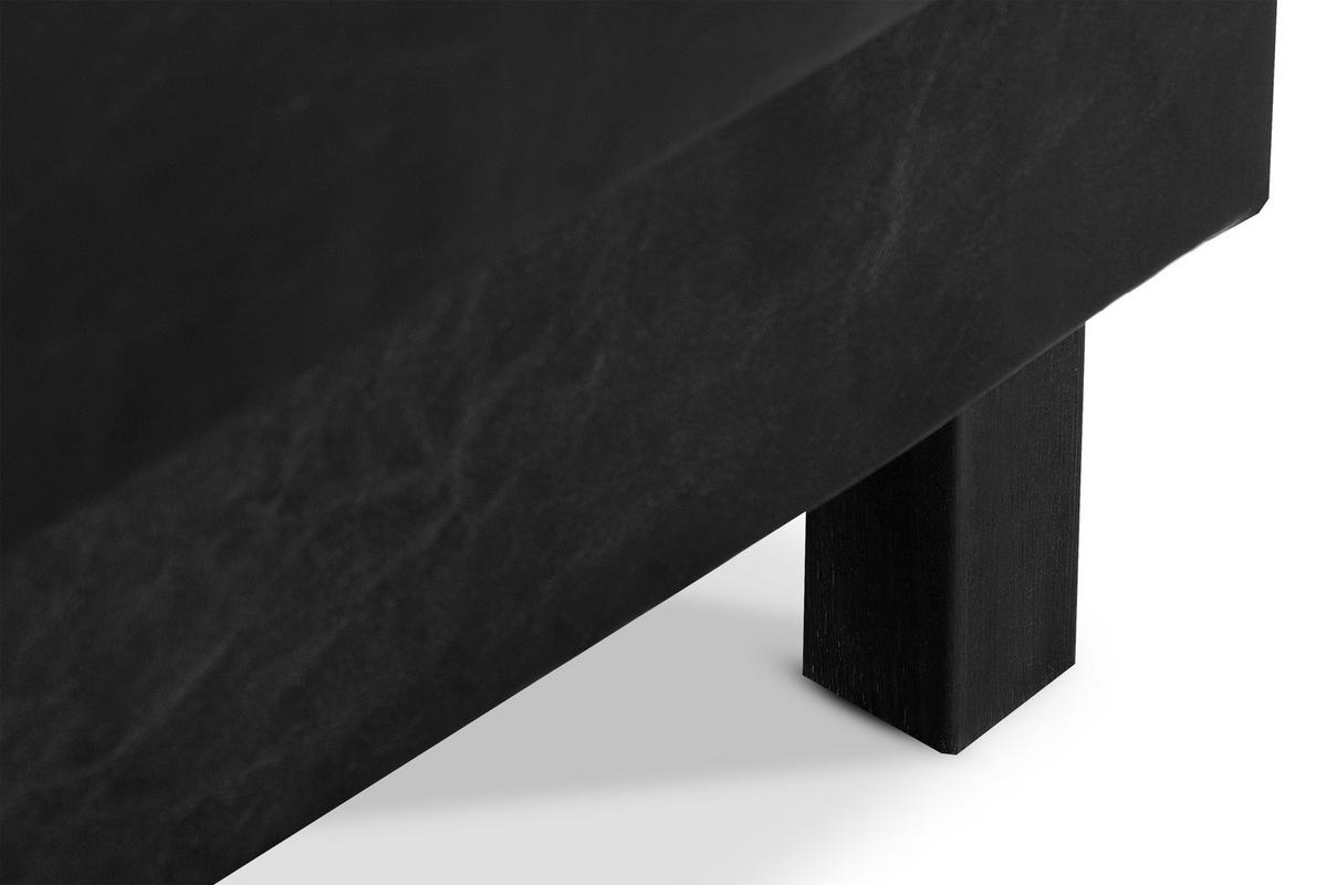SITZHOCKER ESPECTO auf hohen Holzbeinen, schwarz - Schwarz, Textil (58/47/56cm) - KONSIMO®