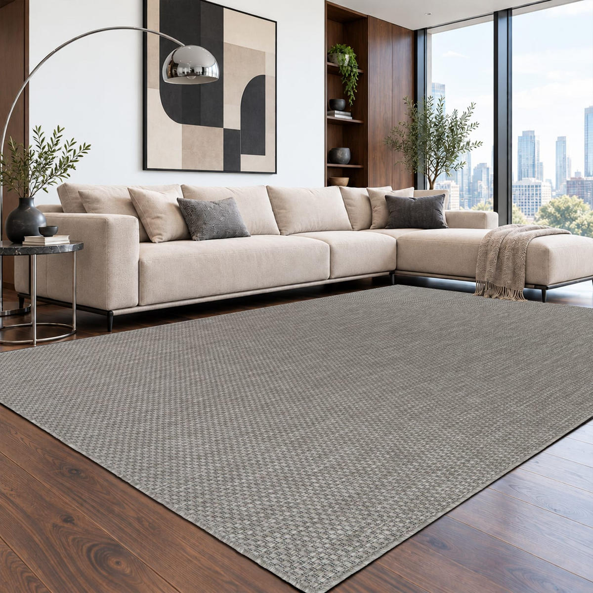 OUTDOORTEPPICH 300/400 cm Venedig 165 - Grau, Kunststoff (300/400cm) - Paco Home