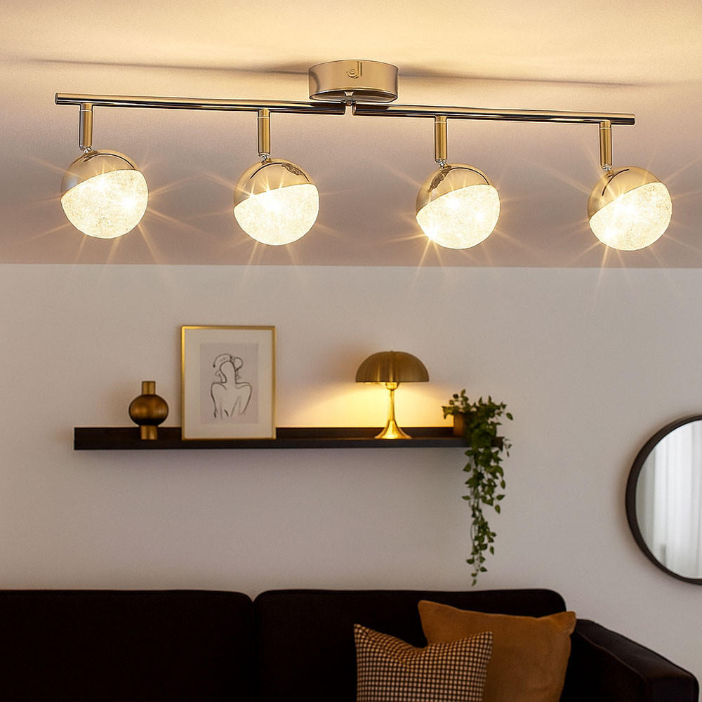 Thumbnail - Globo Lighting Led, Silber, Metall, 8.5x17.5x60 cm, Lampen & Leuchten, Innenbeleuchtung, Deckenleuchten