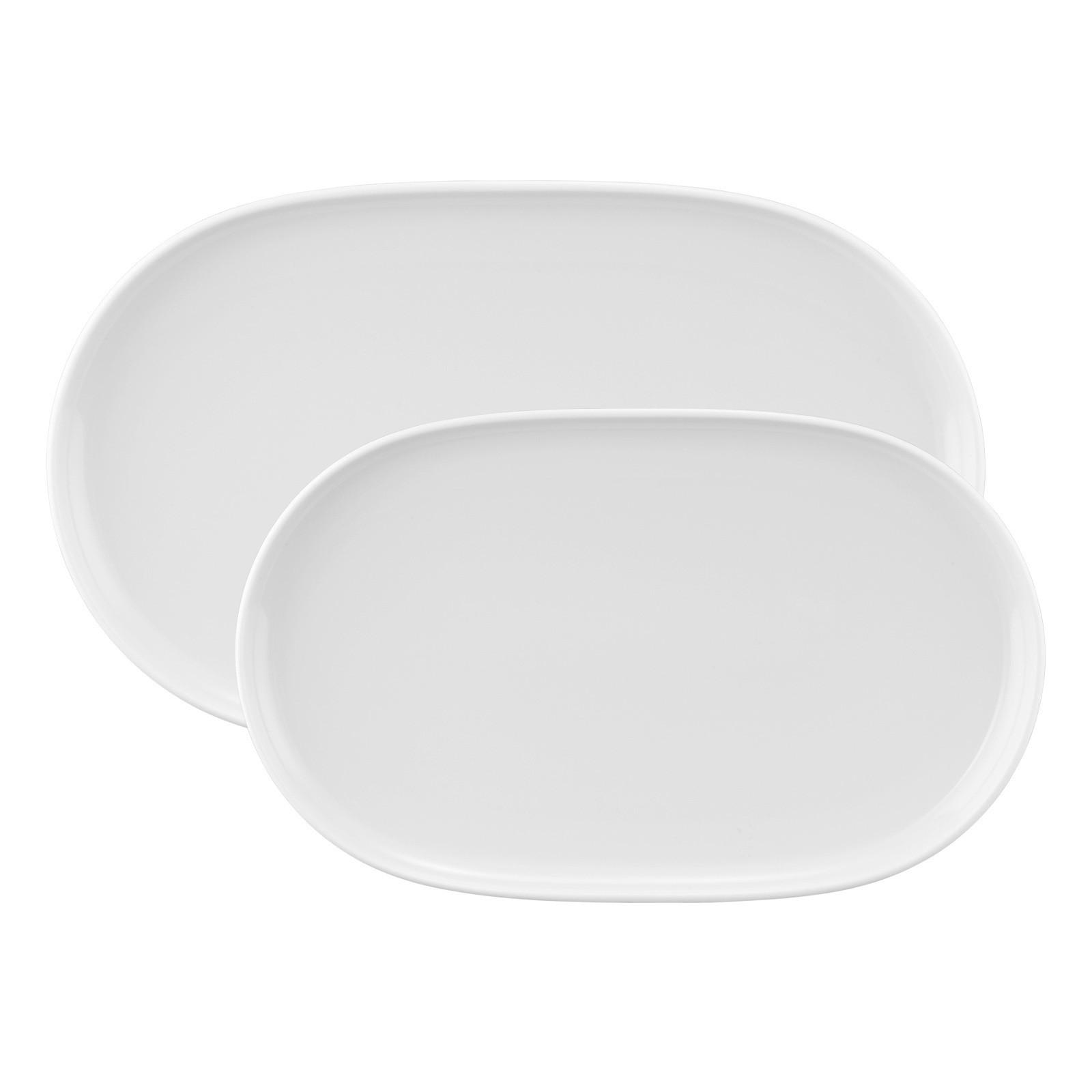 SERVIERPLATTEN-SET Sento Home weiß 2er Set - Weiß, Keramik (1/1/1cm) - Seltmann Weiden