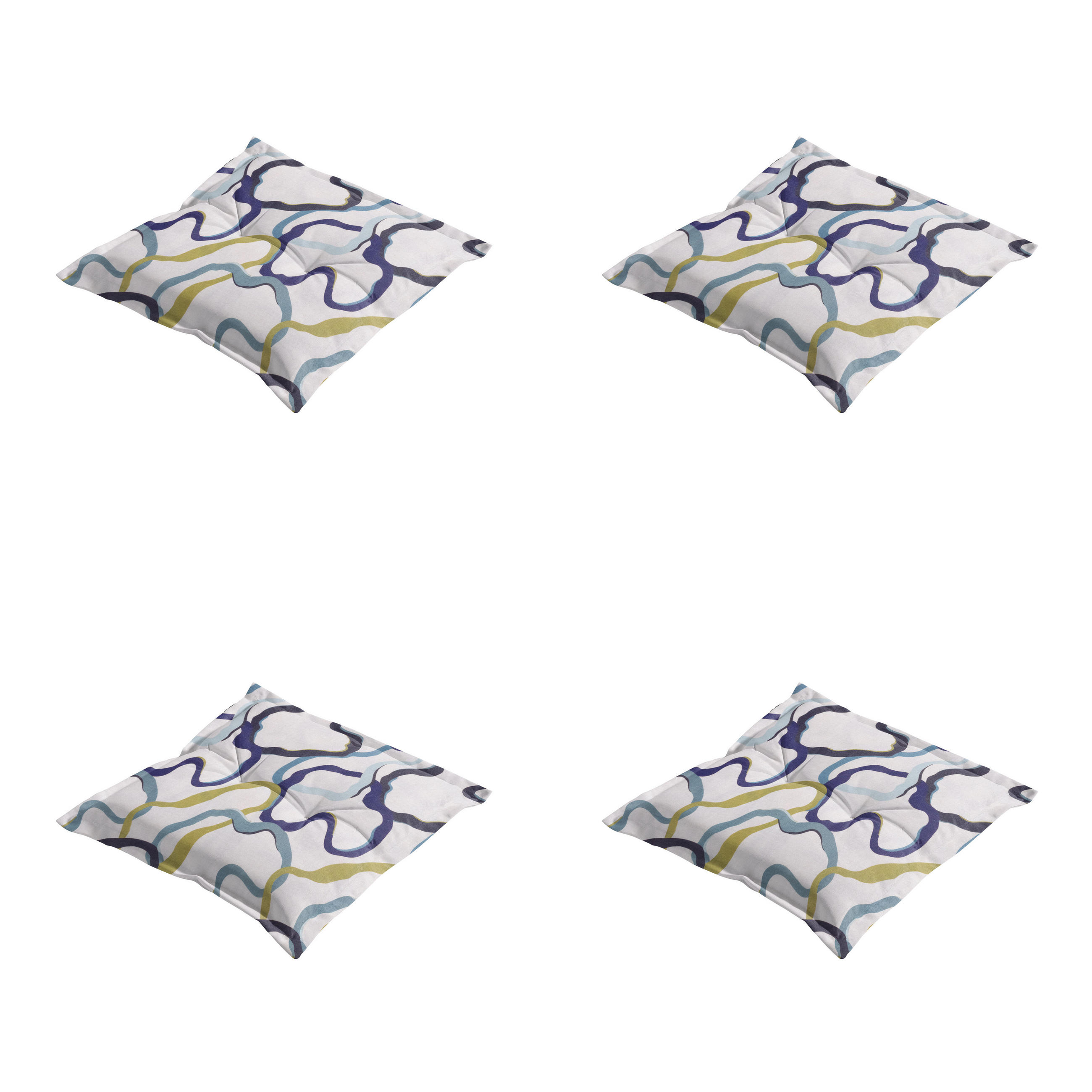 SITZKISSEN Blaze - Mehrfarbig - 50/50/7 cm - 4er-Set - Multicolor, Textil (50/7/50cm) - Madison