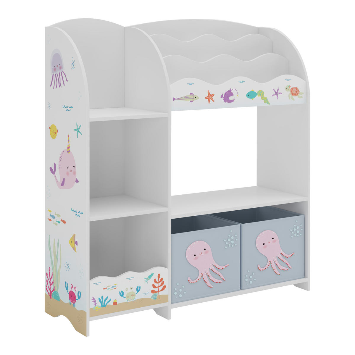 KINDERREGAL Lysekil - Pink/Lila, Holzwerkstoff (93/100/30cm) - [en.casa]