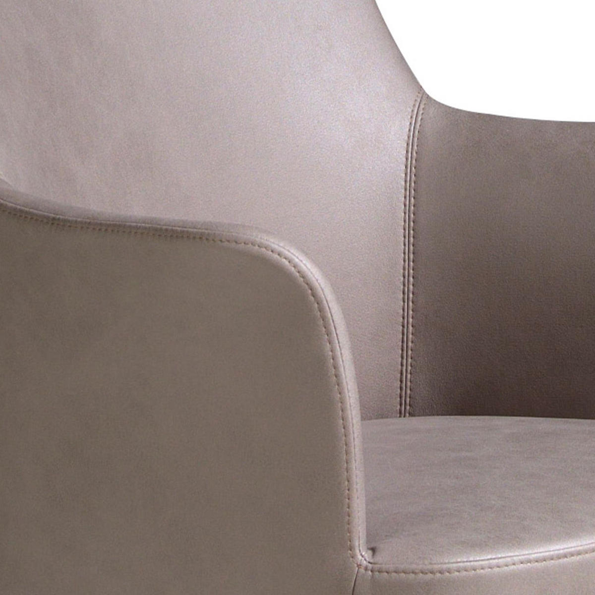 STUHL Stuhl aus nerzfarbenem Stoff 56/62/80 cm - Schwarz/Grau, Textil (56/80/62cm) - ANGEL CERDA