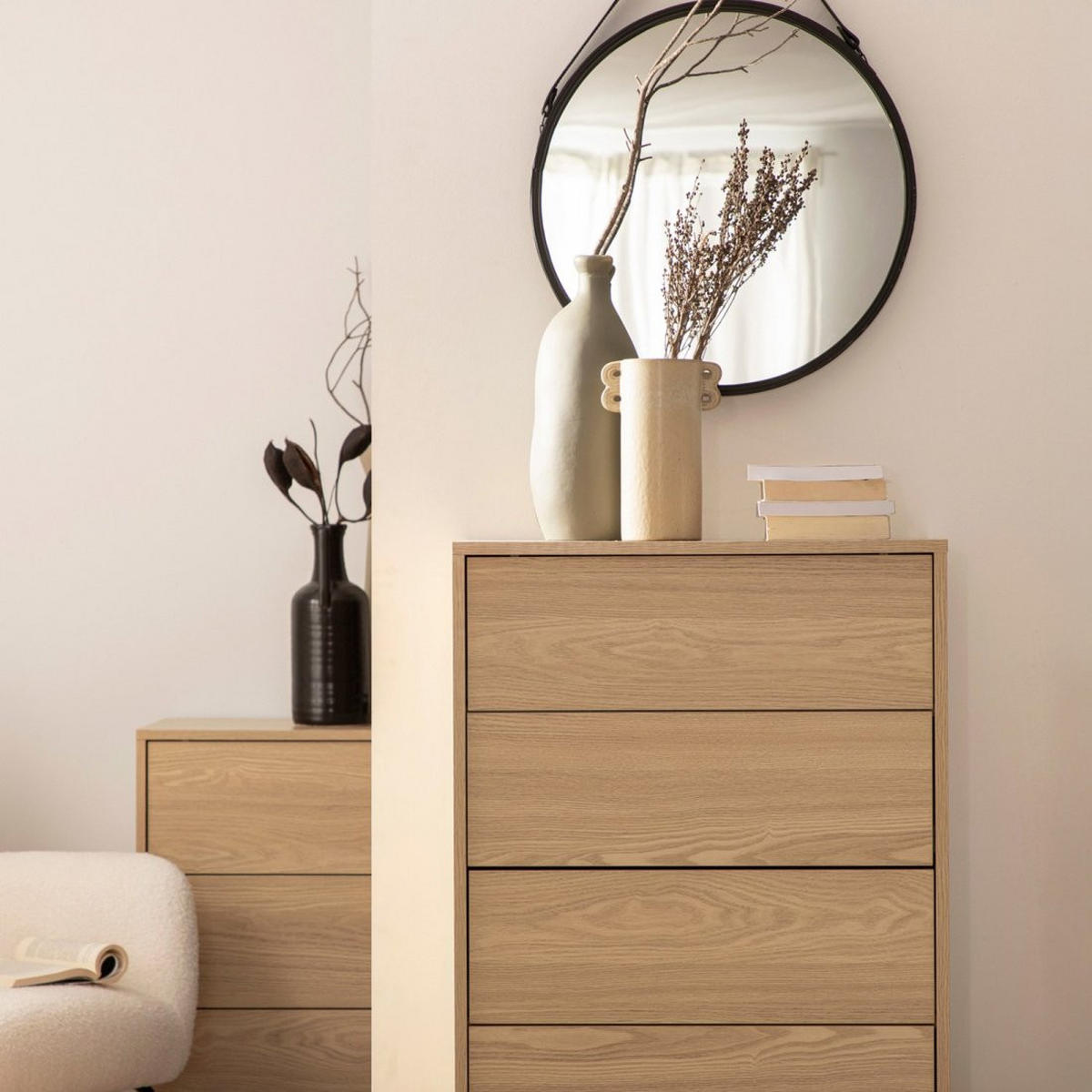 SCHUBLADENSCHRANK Remi Natürlich 60 cm x 110 cm - Naturfarben, Holzwerkstoff (60/110/40cm) - Klast Home