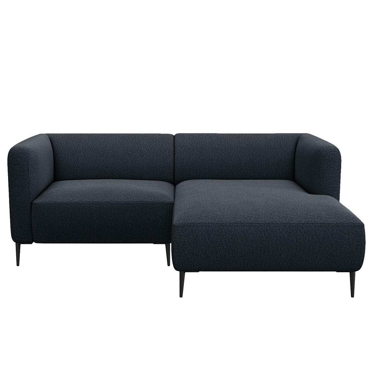 1,5-SITZER ECKSOFA mit Longchair - Schwarz/Grau, Textil/Metall (211/148cm) - home24