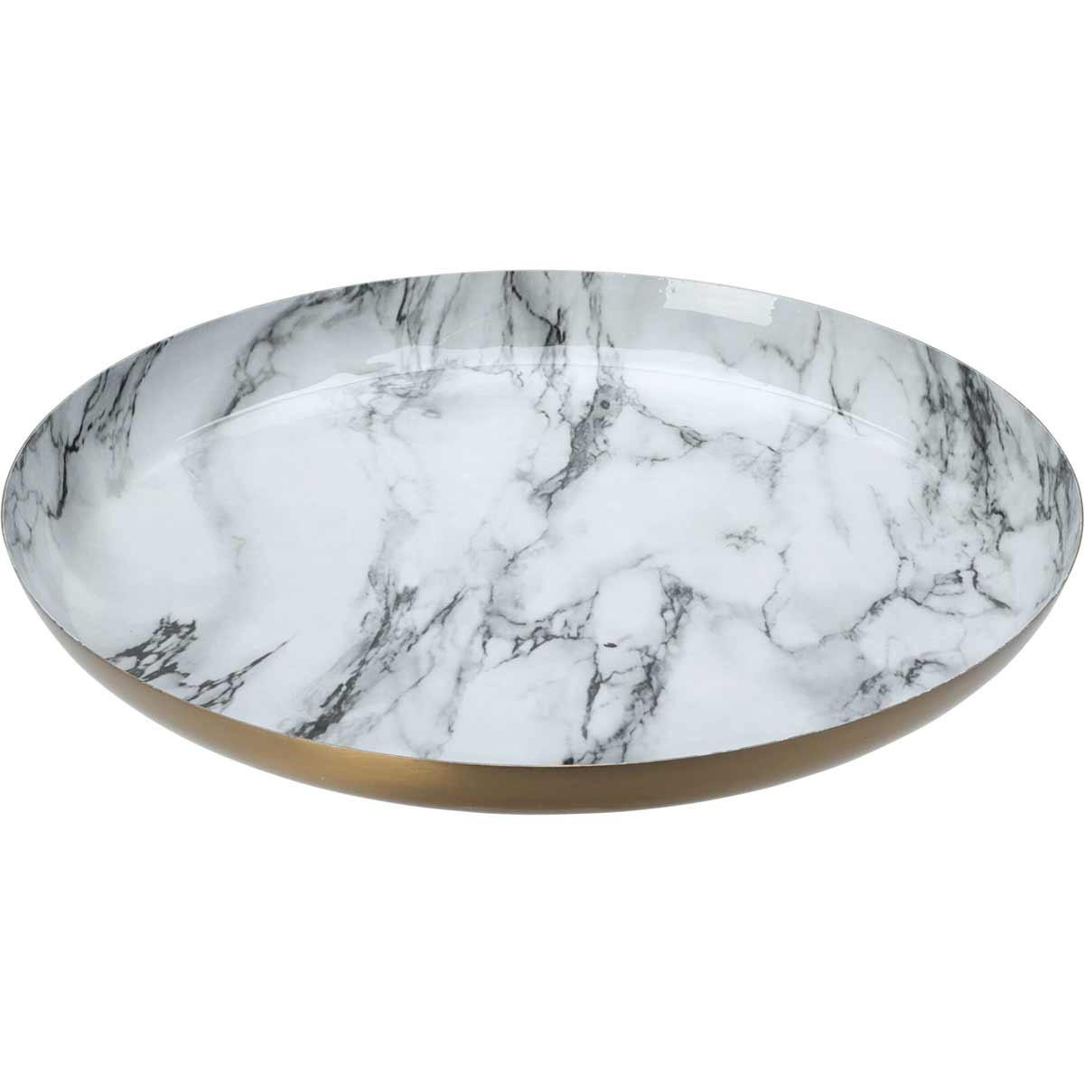 DEKOTELLER Marmor-Optik Weiß - Weiß, Metall (23/2cm) - Home Styling Collection