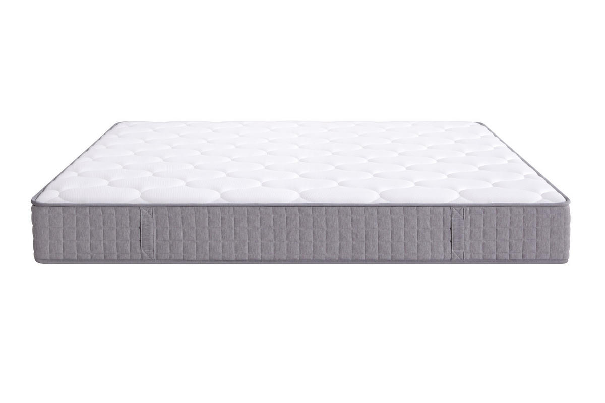 TASCHENFEDERKERNMATRATZE Weiß 140/200/25 cm H3 7-Zonen - Weiß, Metall - PANGIVO