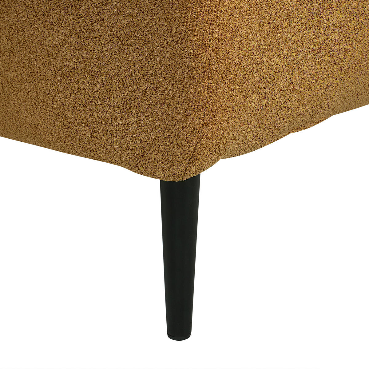 CHAISELONGUE Bouclé senfgelb rechtsseitig Chevannes - Gelb/Schwarz, Textil (138/74/77cm) - Beliani