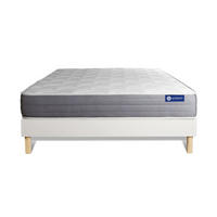 BETT Actiflex dream Taschenfederkern und Memory-Schaum 180 x 220 cm h1 - Kit Bettgestell Weiß - Beige/Weiß, Karton/Holz (180/220cm) - ACTISOM