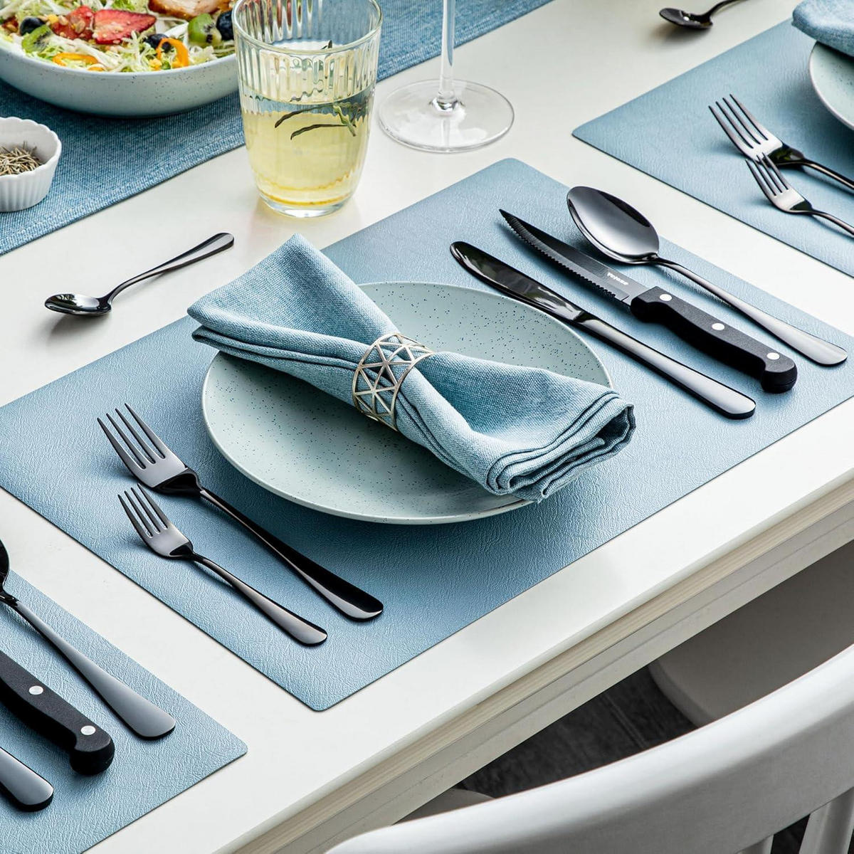 BESTECKSET 48-teilig für 8 Personen Schwarz - Schwarz, Metall