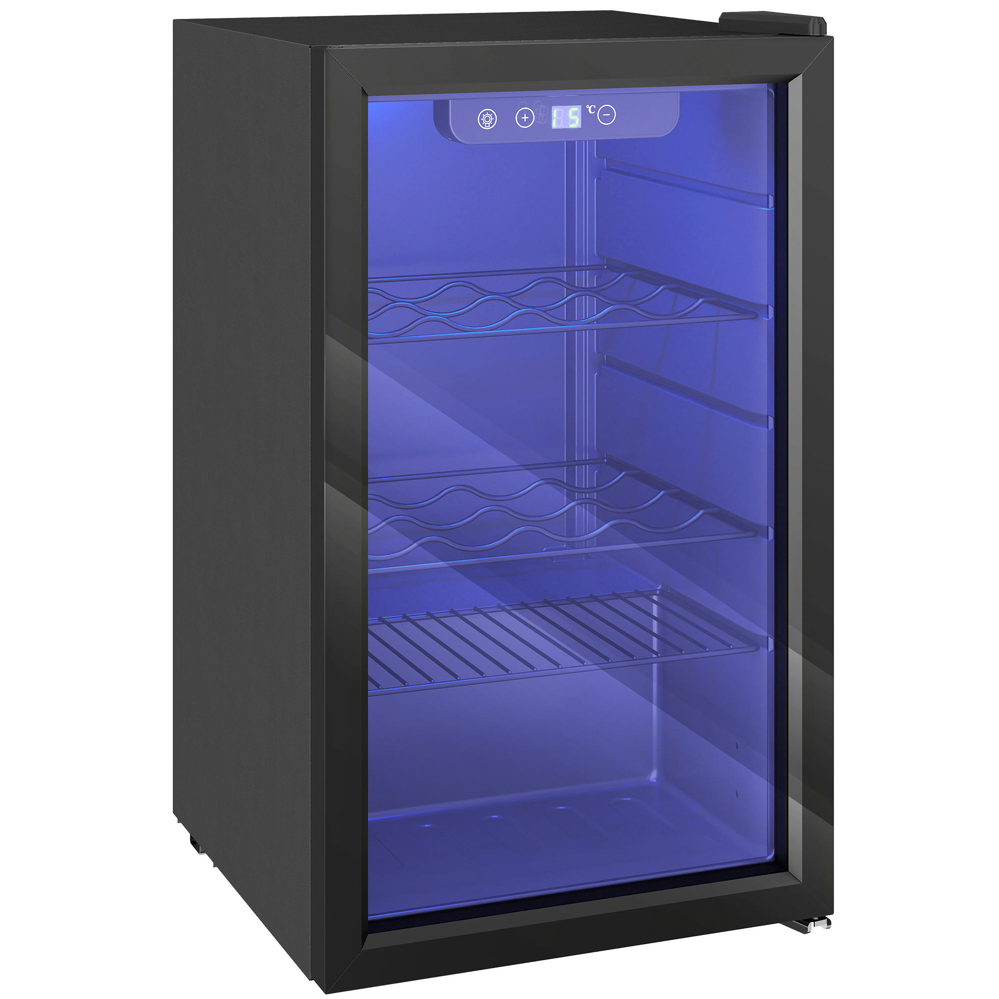 WEINKÜHLSCHRANK 43/46/74 cm Schwarz - Schwarz, Metall (43/74/46cm) - HOMCOM