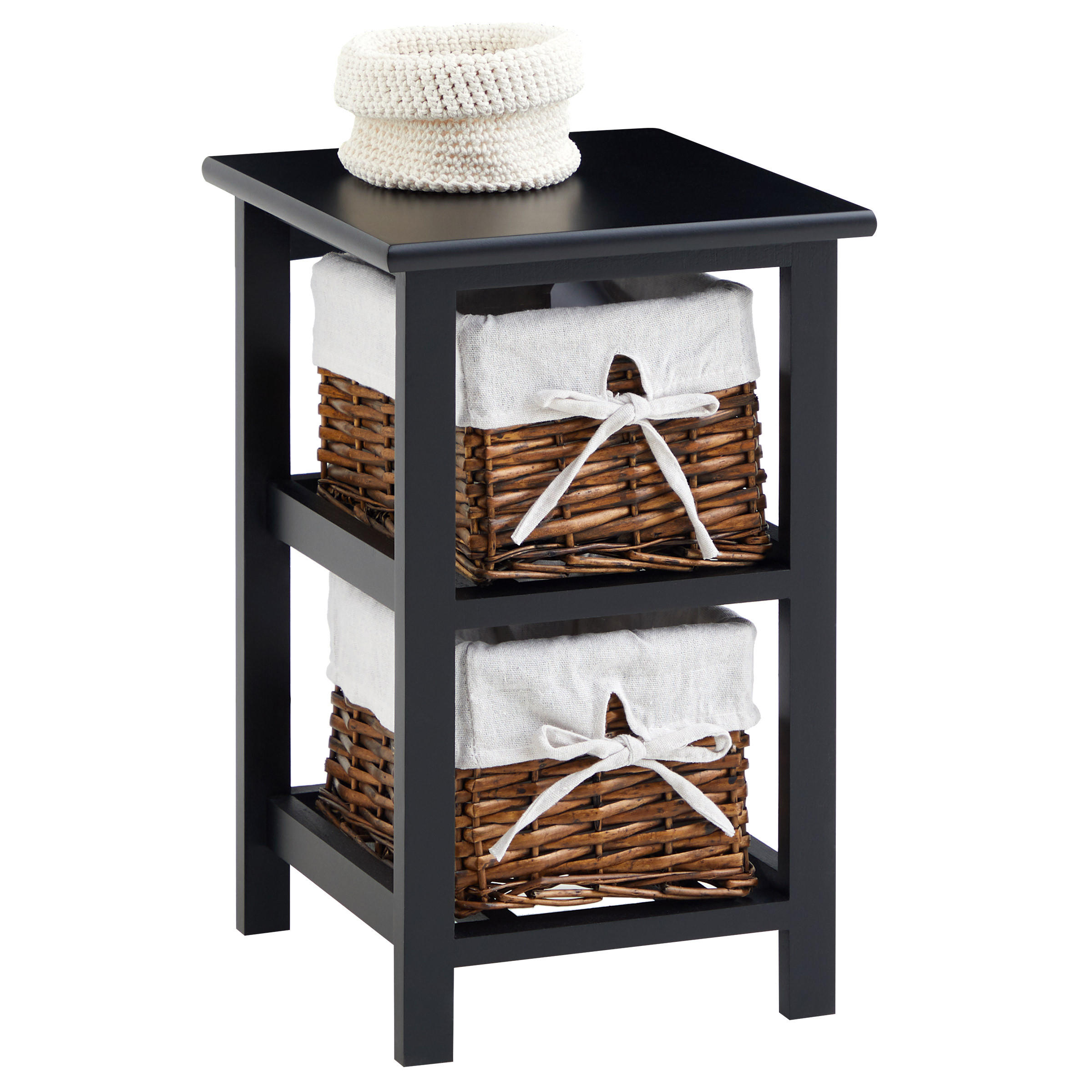 NACHTTISCH NOKOMIS - Schwarz, Holz (28/46/31cm) - IDIMEX