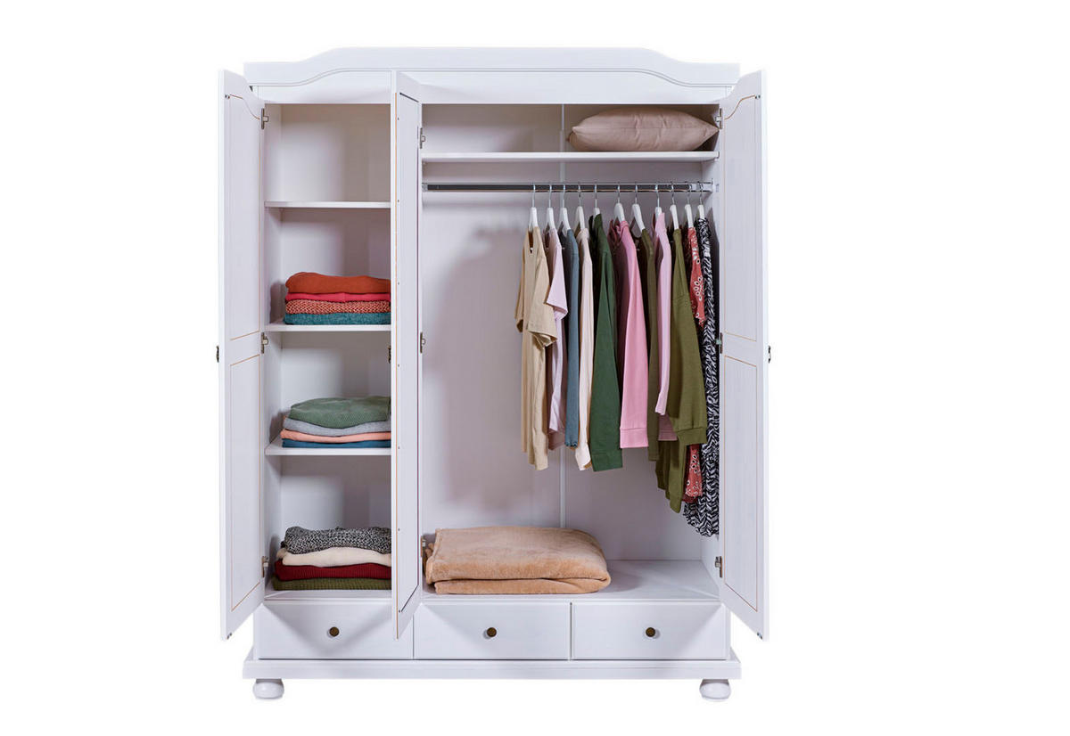 KLEIDERSCHRANK weiß - Weiß, Holzwerkstoff (150/198/56cm) - ebuy24