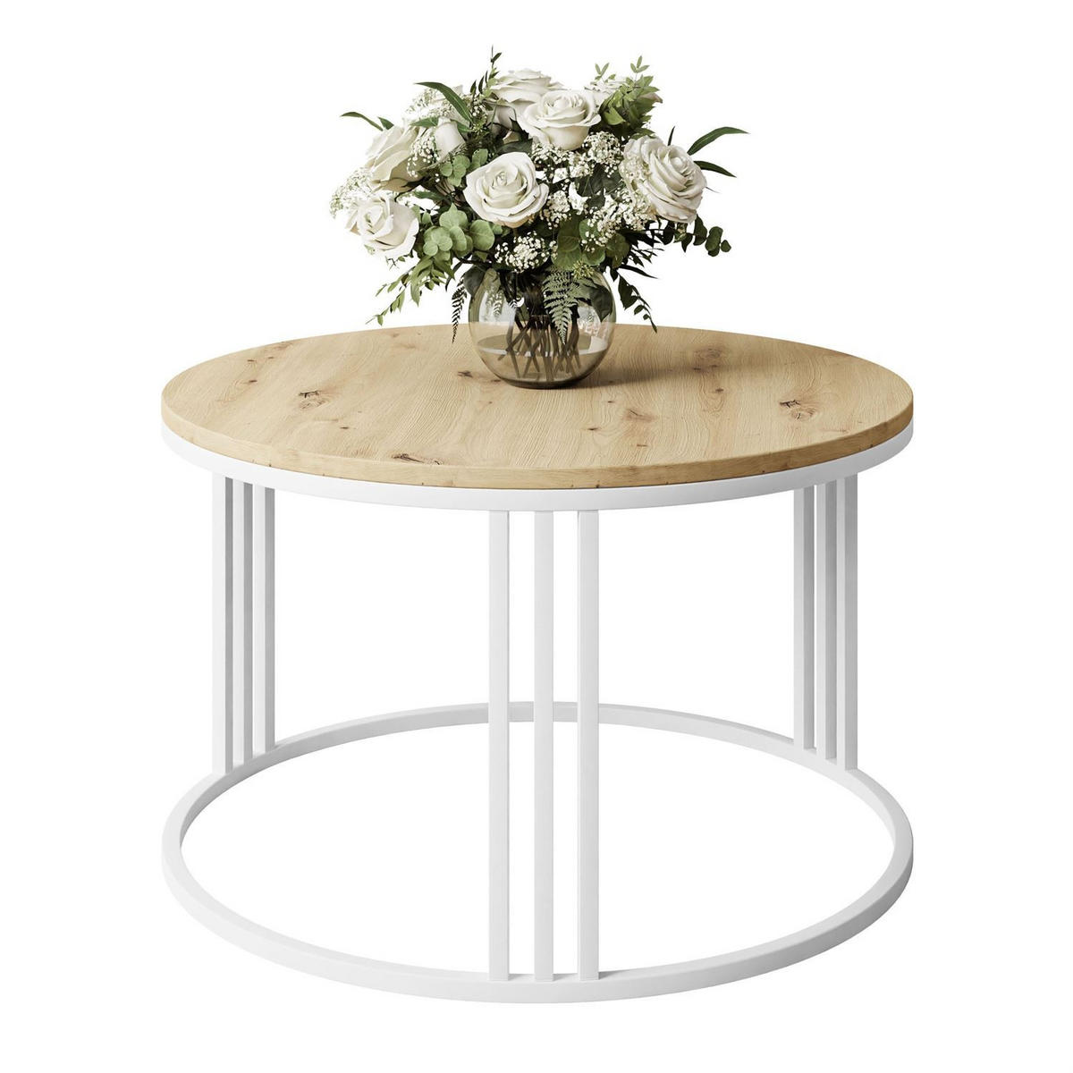 COUCHTISCH LORI LOFT - Eichefarben/Weiß, Holzwerkstoff (70/70/48cm) - Lookway