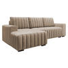 ECKSOFA Hugo, Seite: Links - Hellbraun/Dunkelbraun, Holz/Textil (240/140cm)