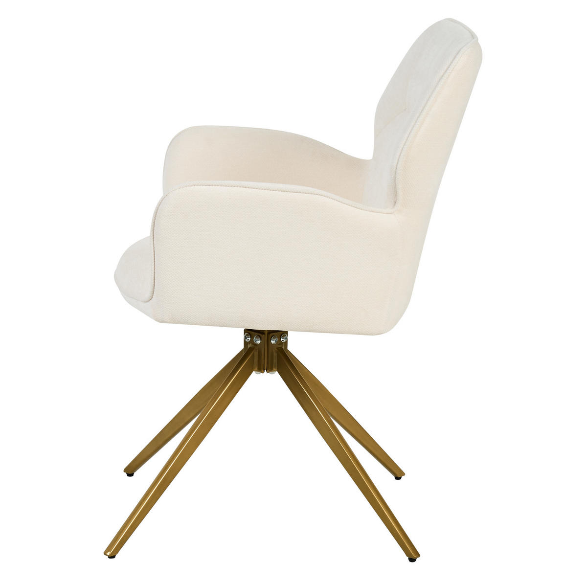 ESSZIMMERSTUHL drehbar 2er-Set Chenille Cream White - Weiß, Metall (45/84/53.5cm) - Meubliv