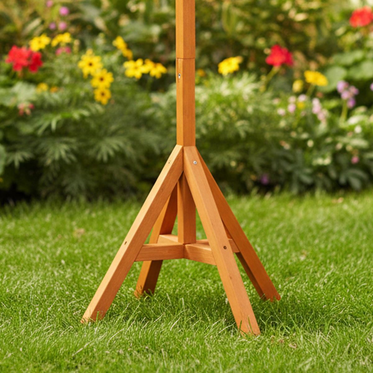 VOGELFUTTERHAUS - Orange, Holz (50/117/50cm) - Relaxdays