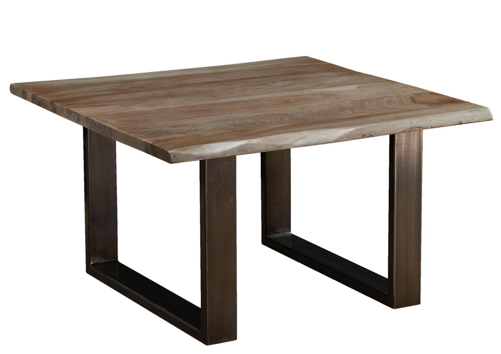 COUCHTISCH Sheesham 80x80x45 smoked oak lackiert Plattenstärke 2,5cm FREEFORM #0201 - Grau, Holz (80/80/45cm) - Massivmoebel24