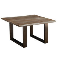 COUCHTISCH Sheesham 80x80x45 smoked oak lackiert Plattenstärke 2,5cm FREEFORM #0201 - Grau, Holz (80/80/45cm) - Massivmoebel24