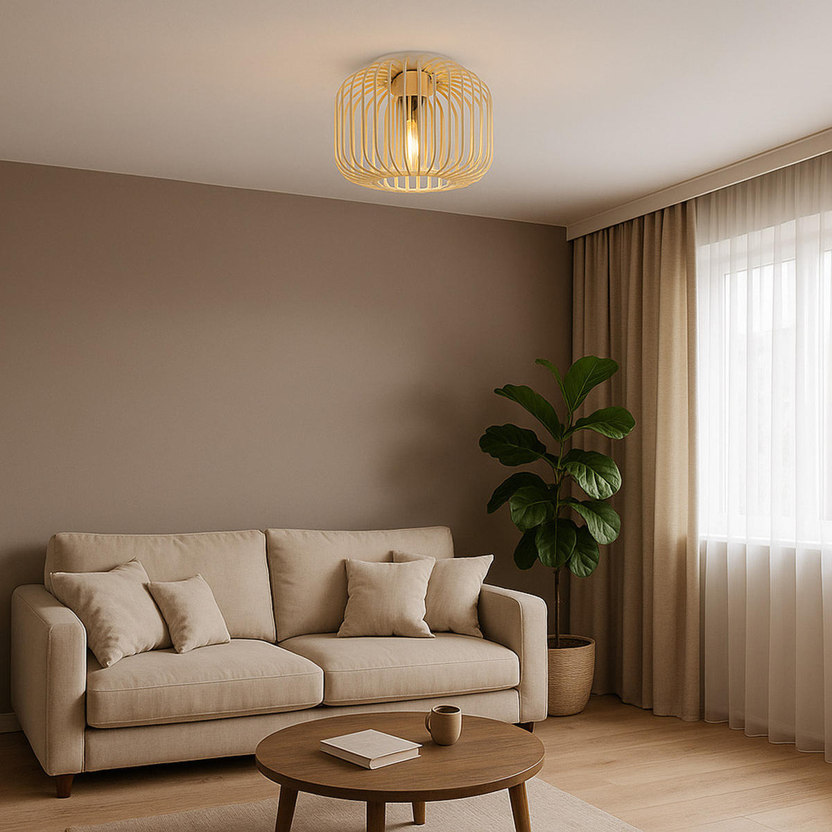 DECKENLEUCHTE Metall Rauchglas Grau - Grau, Glas (28/28/23cm) - Globo Lighting