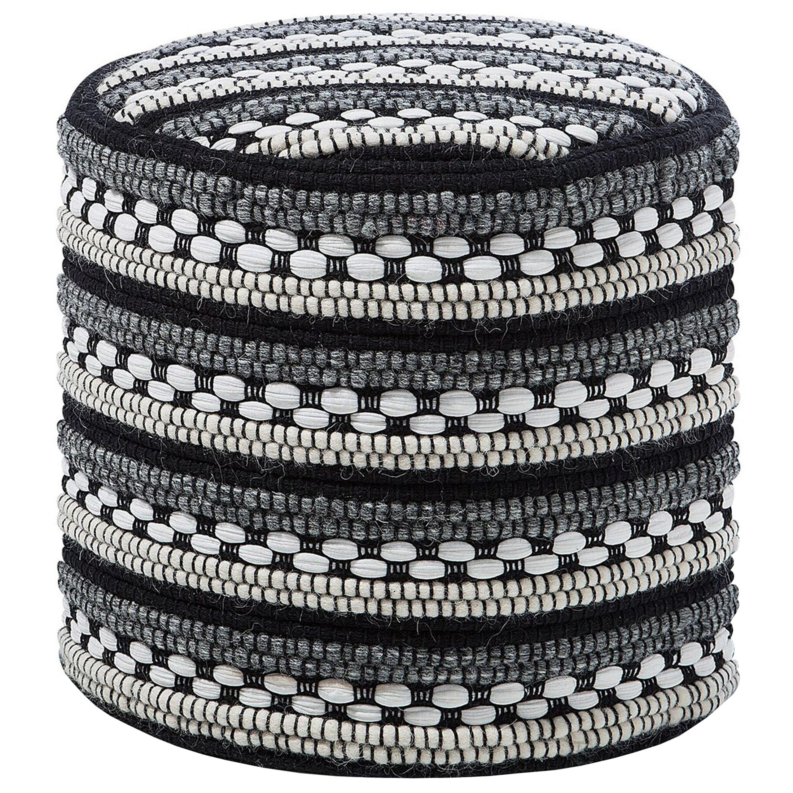 POUF Guntur 41/41/41 cm - Weiß, Naturmaterialen/Textil (41/41/41cm) - Beliani